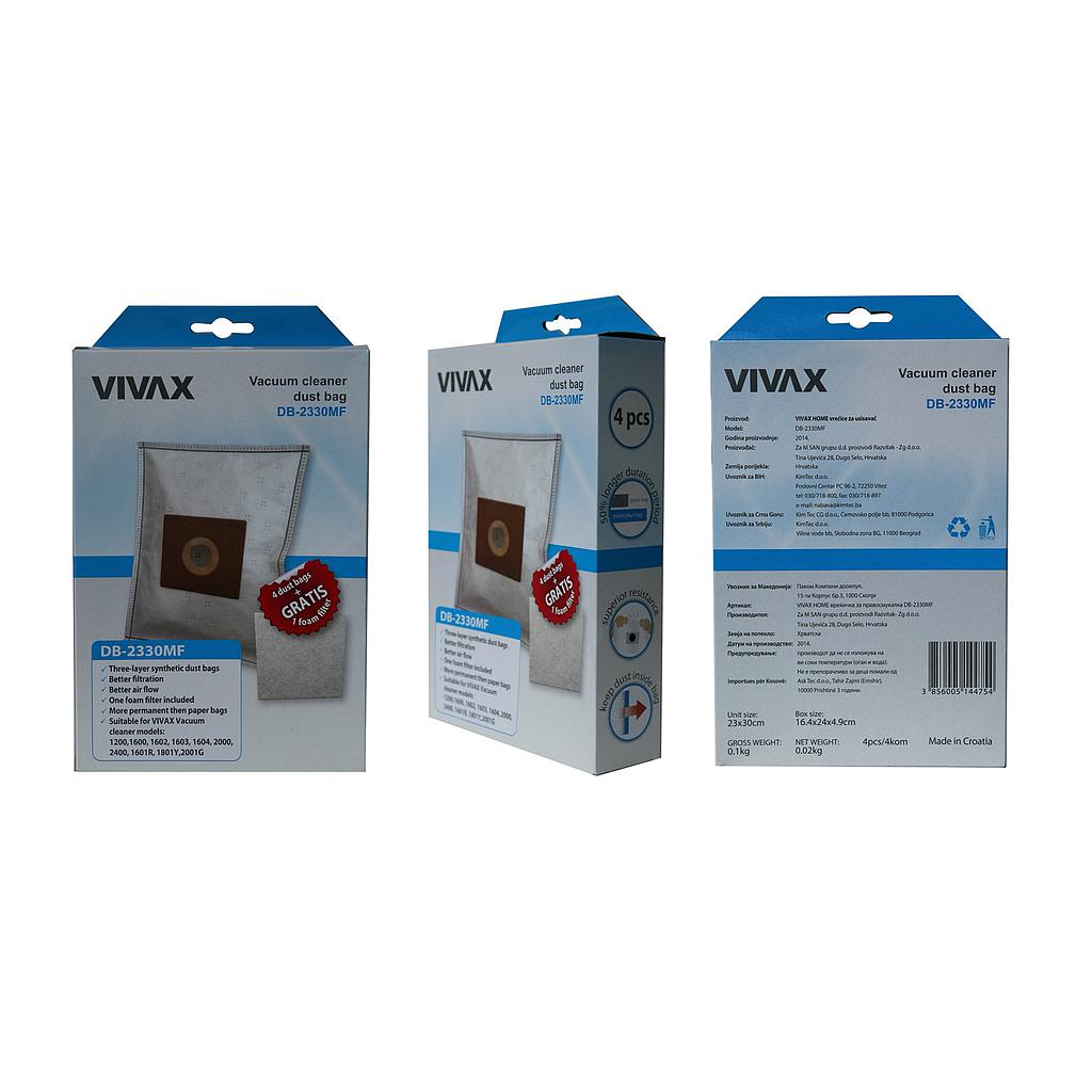 VIVAX HOME vrećice za usisavač sint. (4kom/pak) + filter DB