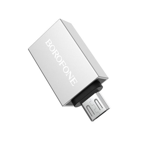 Adapter mikro USB OTG Borofone BV2 sivi