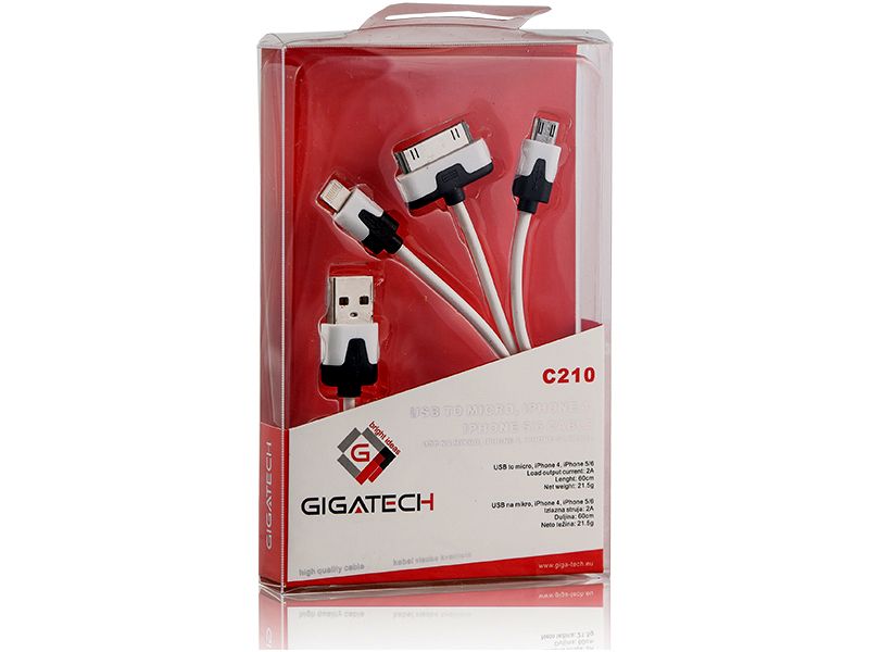 Kabal USB A m - micro B m Iphone 4/5/6 Gigatech C210
