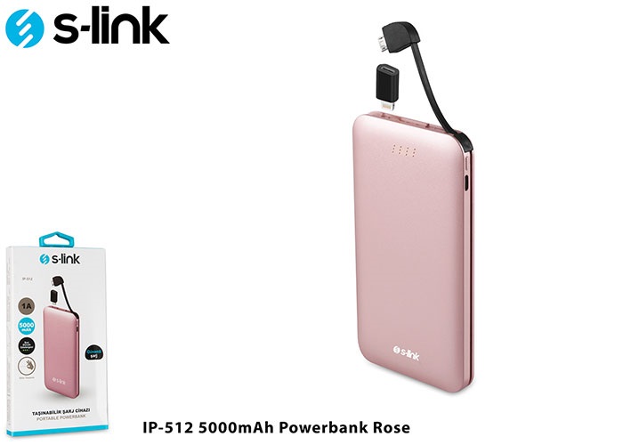 Powerbank S-link IP-512 5000mAh Roza za Android i Iphon