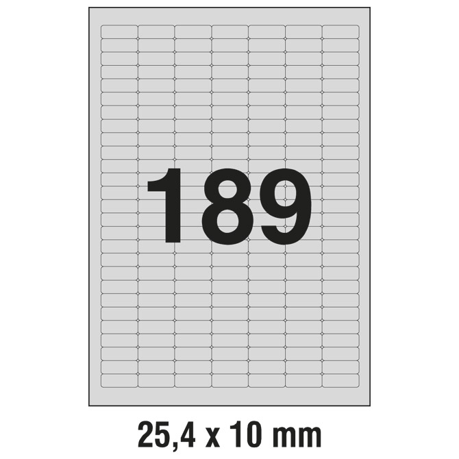 SAMOLEPLJIVE ETIKETE PULSE 25,4x10mm 189/1 100lis.
