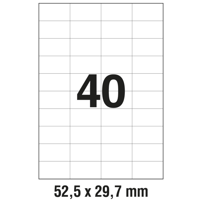 SAMOLEPLJIVE ETIKETE PULSE 52,5x29,7mm 40/1 100lis.