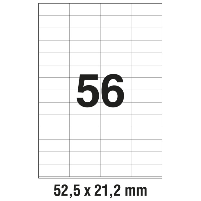 SAMOLEPLJIVE ETIKETE PULSE 52,5x21,2mm 56/1 100lis.